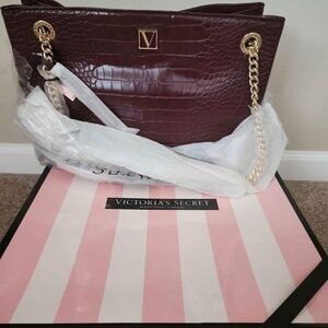 Victoria's Secret Brown and Gold Tote Bag